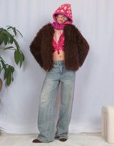 Curly faux furry jacket