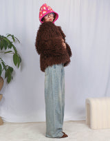 Curly faux furry jacket