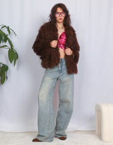 Curly faux furry jacket