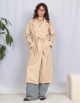 Vegan leather double breasted trenchcoat