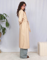 Vegan leather double breasted trenchcoat