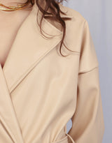 Vegan leather double breasted trenchcoat