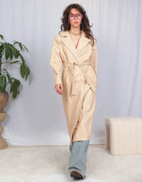 Vegan leather double breasted trenchcoat