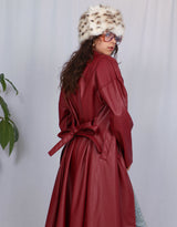 Vegan leather double breasted trenchcoat