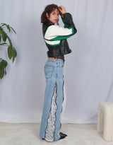 Vegan leather cropped jacket