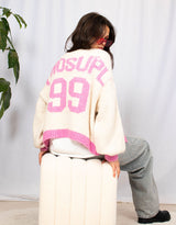 Varsity 99 wool blend knit cardigan