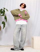 Varsity 99 wool blend knit cardigan