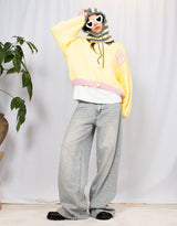 Varsity 99 wool blend knit cardigan