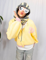 Varsity 99 wool blend knit cardigan