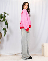 Varsity 99 wool blend knit cardigan