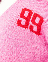 Varsity 99 wool blend knit cardigan