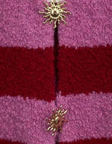 Wool blend striped sun detail sleeveless vest