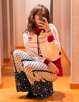 High waisted polka dot lace wide pants