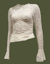 Smocked lace long sleeve