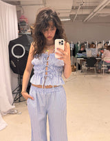 Striped pantalon with elastic waistband