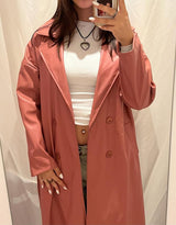 Vegan leather double breasted trenchcoat