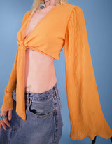 Bell sleeve wrap top