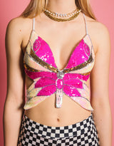 Butterfly sequin top
