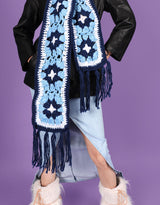 Crochet flower scarf