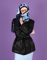 Crochet flower scarf