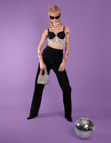 Dangling strass bralette top