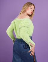 Front clasp long sleeve cardigan and top