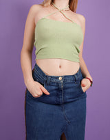 Front clasp long sleeve cardigan and top