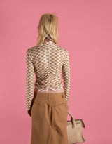 Funky print high neck top