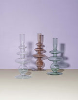 Glass bubble candle holder