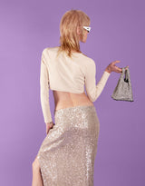 Strass fringe crop top