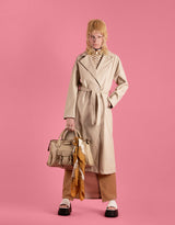 Vegan leather double breasted trenchcoat