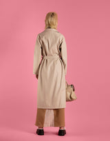 Vegan leather double breasted trenchcoat