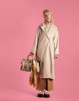 Vegan leather double breasted trenchcoat