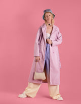 Vegan leather double breasted trenchcoat