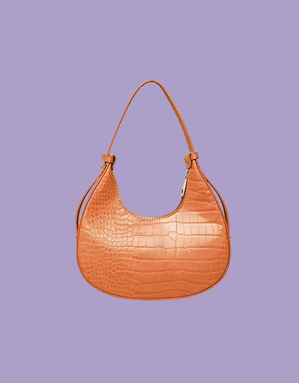 Vegan leather round handbag