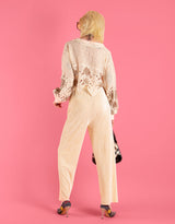 Velvet structured trousers