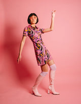 Vintage city pattern dress