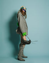 Vintage customized blazer with feathers IX