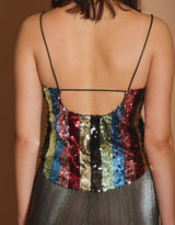 Disco sequins spaghetti top