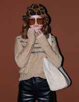 Vintage turtle neck sweater with stripes