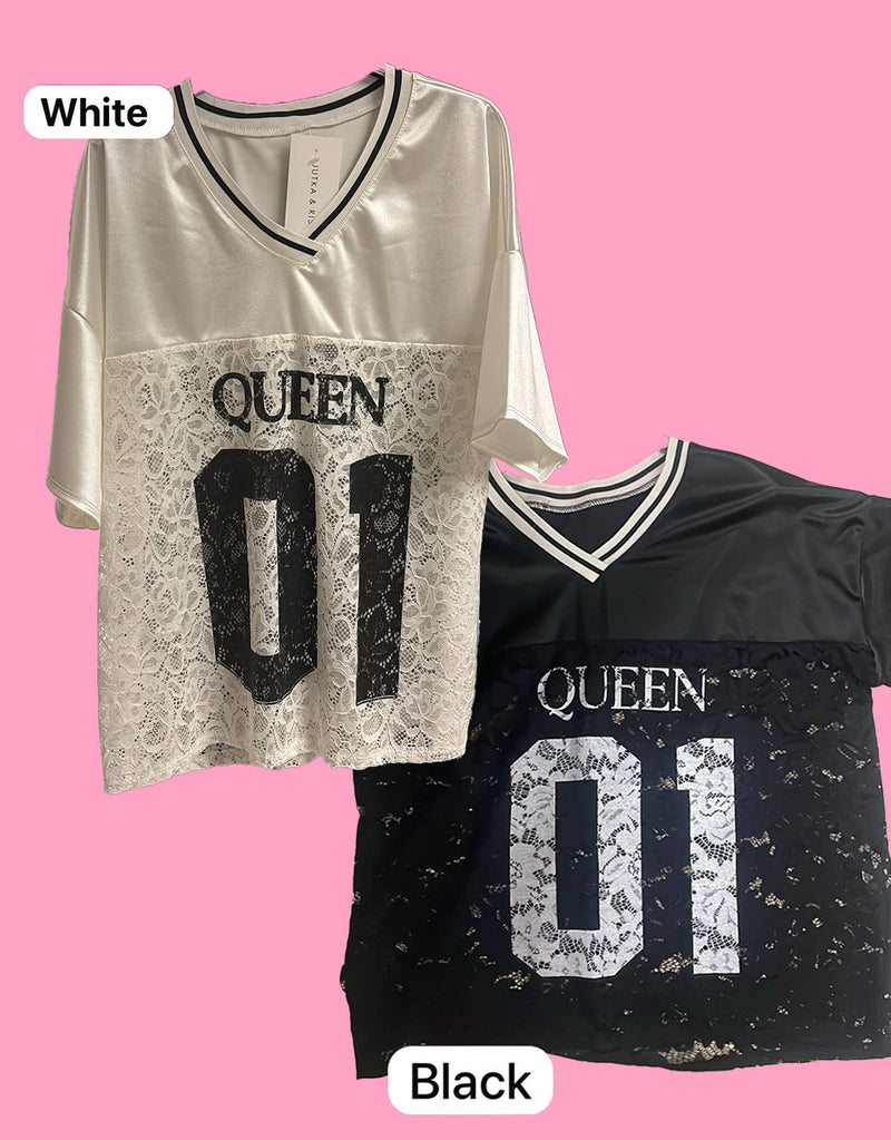 01 lace jersey top