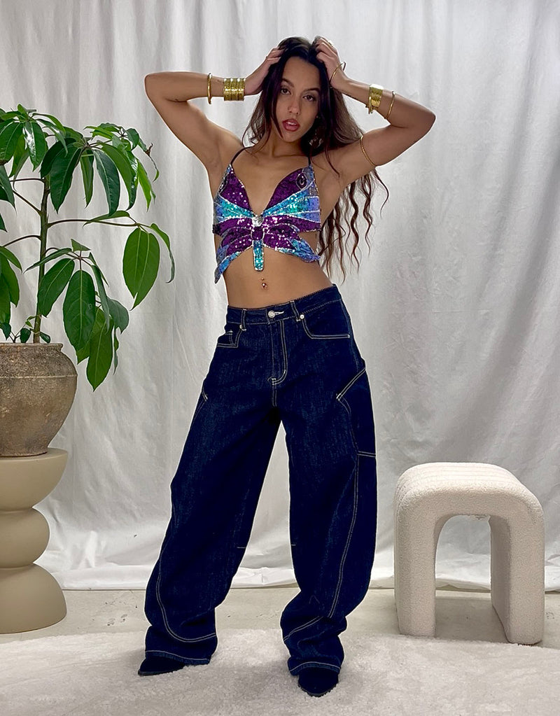 Butterfly sequin top