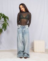 Sparkly sheer body with diamonds