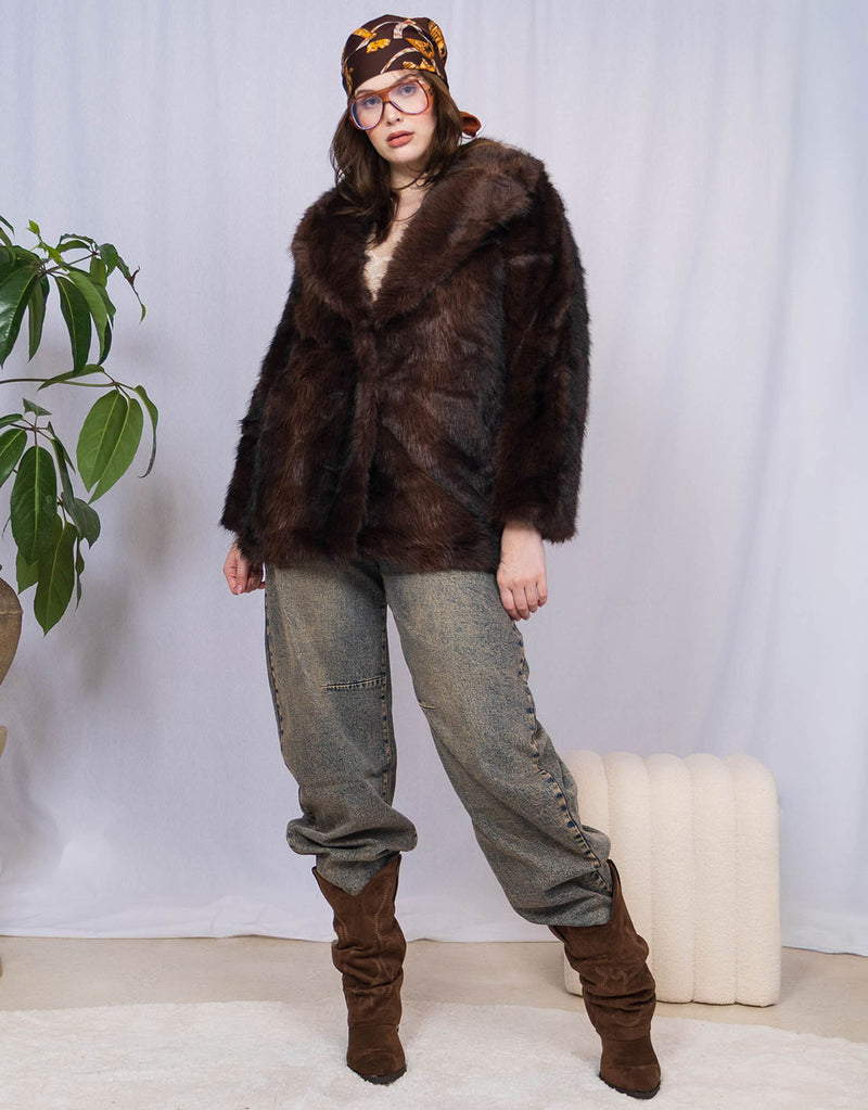 Faux fur midi coat I