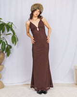 Sparkly cut out detail long dress