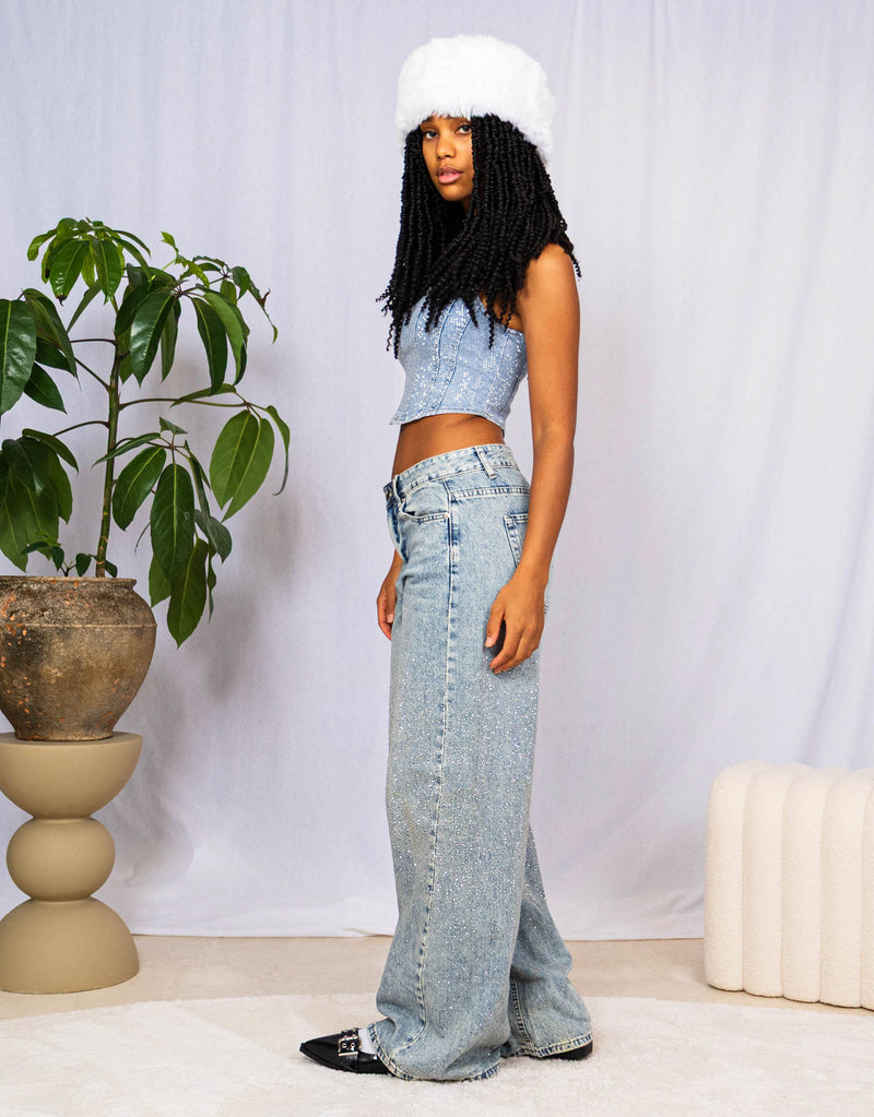 Sparkly wide jeans
