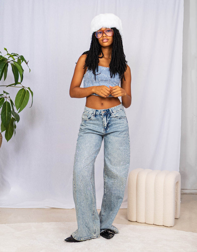 Sparkly wide jeans