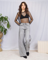 Sparkly wide leg jeans