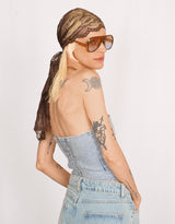 Asymmetric lace wrap skirt