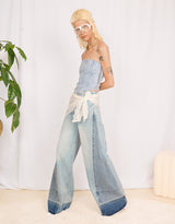 Asymmetric lace wrap skirt